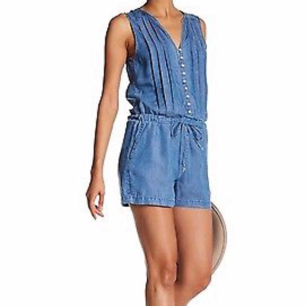 Splendid Sleeveless Tied Waist Romper